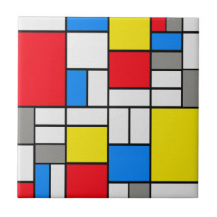 Mondrian art variant theme tile