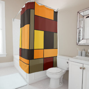 Mondrian Autumn Shower Curtain