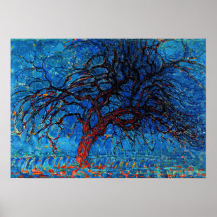Mondrian - Avond (Evening) Red Tree Poster