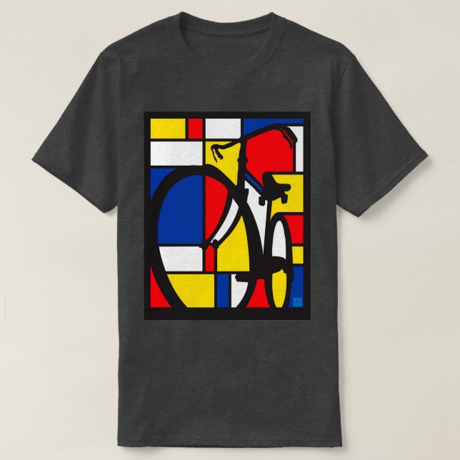 Mondrian Bicycle art  Perfect Gift  T-Shirt (Design Front)