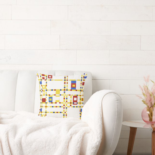 Mondrian - Broadway Boogie Woogie Throw Pillow (Couch)