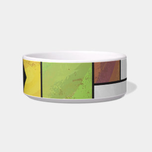 Mondrian Brown Yellow Green Print Bowl