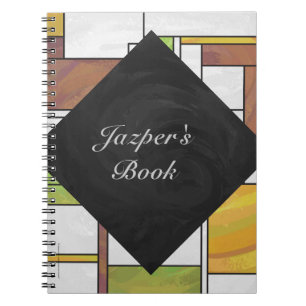 Mondrian Brown Yellow Green Print Notebook