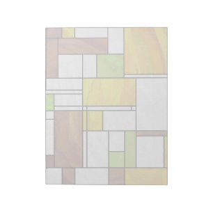 Mondrian Brown Yellow Green Print Notepad