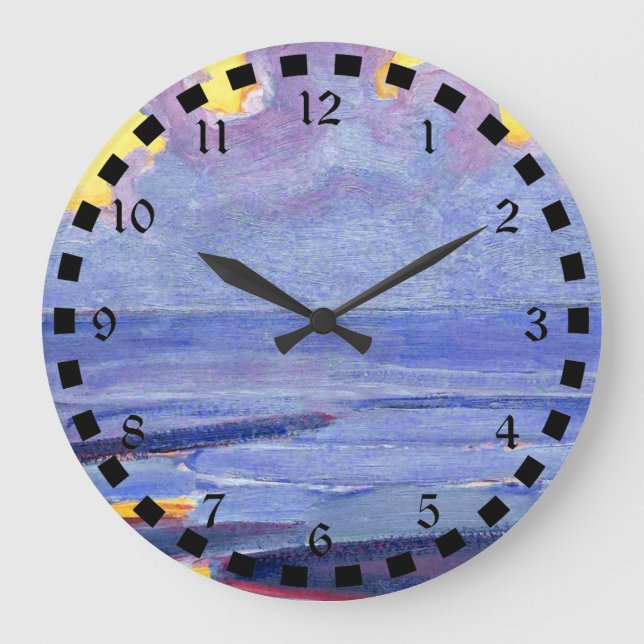 Mondrian - By the Sea, popular artwork Large Clock (Front)