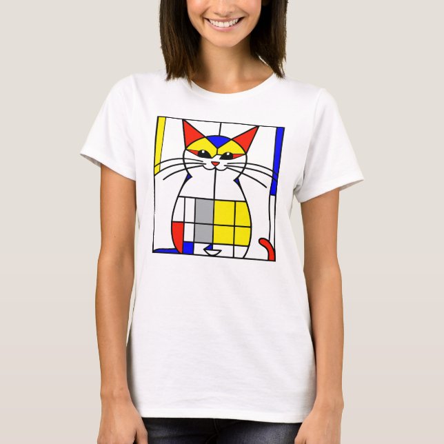 Mondrian cat T-Shirt (Front)