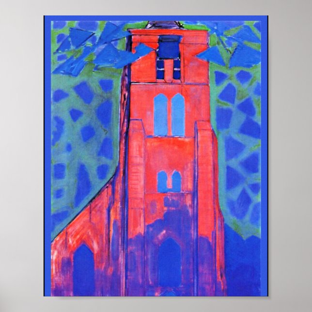 Mondrian - Church Tower at Domburg Poster (Front)
