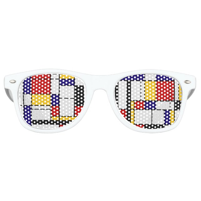 Mondrian Colour Blocks Retro Sunglasses (Front)