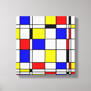 Mondrian colourful Minimalist De Stijl Modern art Canvas Print