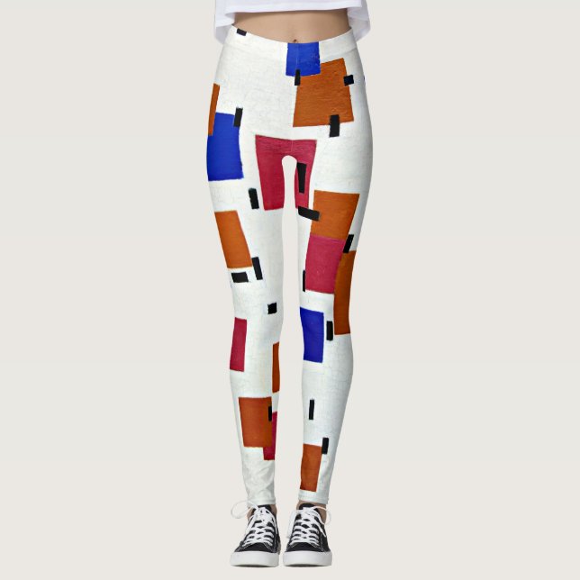 Mondrian - Composition in Colour A Leggings (Front)