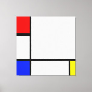 MONDRIAN - COMPOSITION IV with RED, BLUE & YELLOW Canvas Print