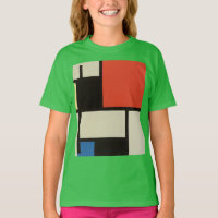 Mondrian Composition Modern Abstract Green Kids