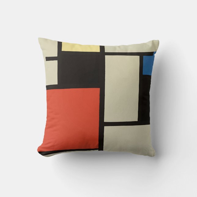 Mondrian Composition Modern Abstract Painting Art Cushion (Front)