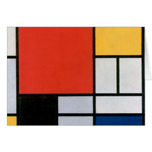 Mondrian Composition Red Yellow Blue Black