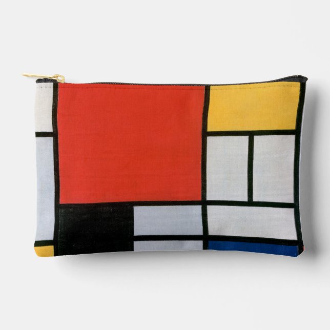 Mondrian Composition Red Yellow Blue Black  Accessory Pouch (Front)