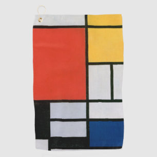 Mondrian Composition Red Yellow Blue Black Golf Towel