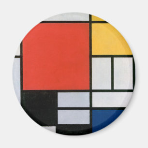 Mondrian Composition Red Yellow Blue Black  Magnet
