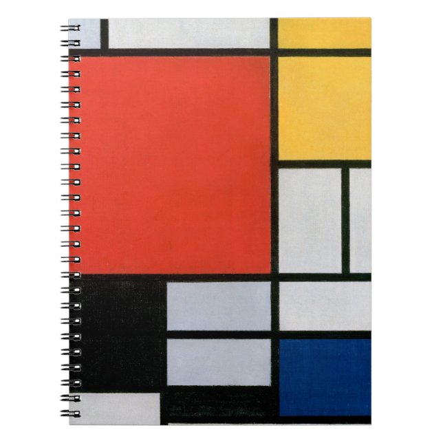 Mondrian Composition Red Yellow Blue Black  Notebook (Front)