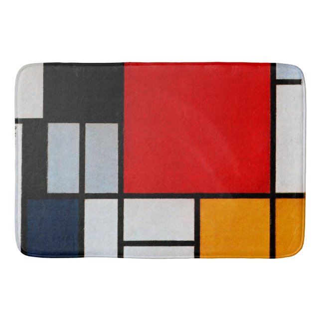 Mondrian - Composition with large red plane Bath Mat (Front)