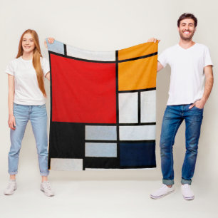 Mondrian - Composition with large red plane Fleece Blanket
