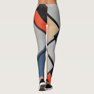 Mondrian Composition with Red, Blue, Black, Yellow Leggings
