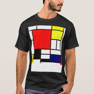 Mondrian Composition with Red Yellow Blue and Blac T-Shirt