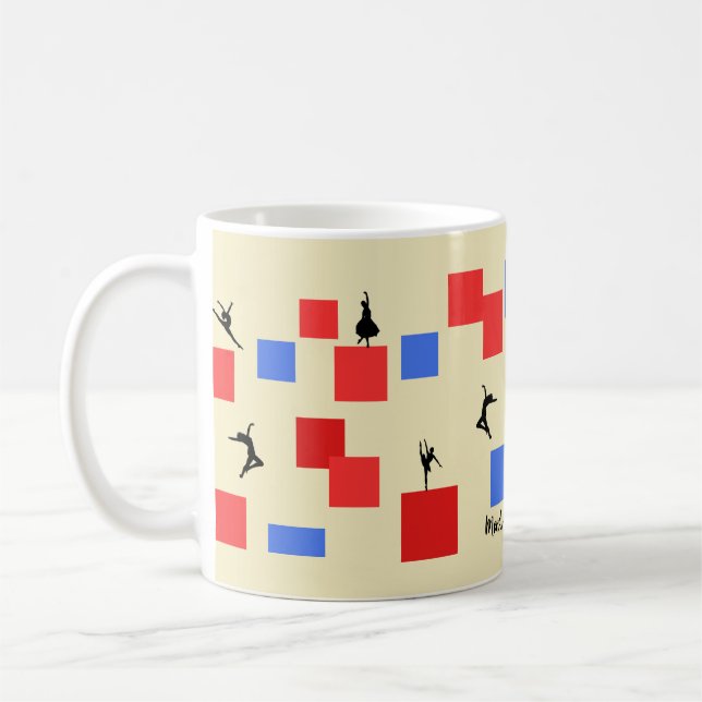Mondrian Dancing cubes  Coffee Mug (Left)