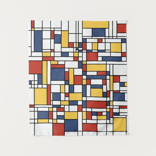 Mondrian De Stijl Pattern Tapestry (Front)