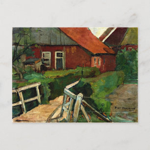 Mondrian - Farm Building with Bridge Postcard