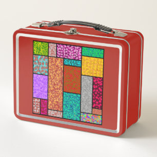 Mondrian Floral Graphic Design Abstraction Metal Lunch Box