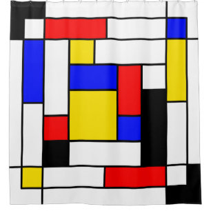 Mondrian Geometric Art 2 Shower Curtain