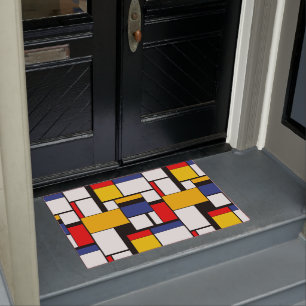 Mondrian Geometric Minimalist Comopsition Modern Doormat