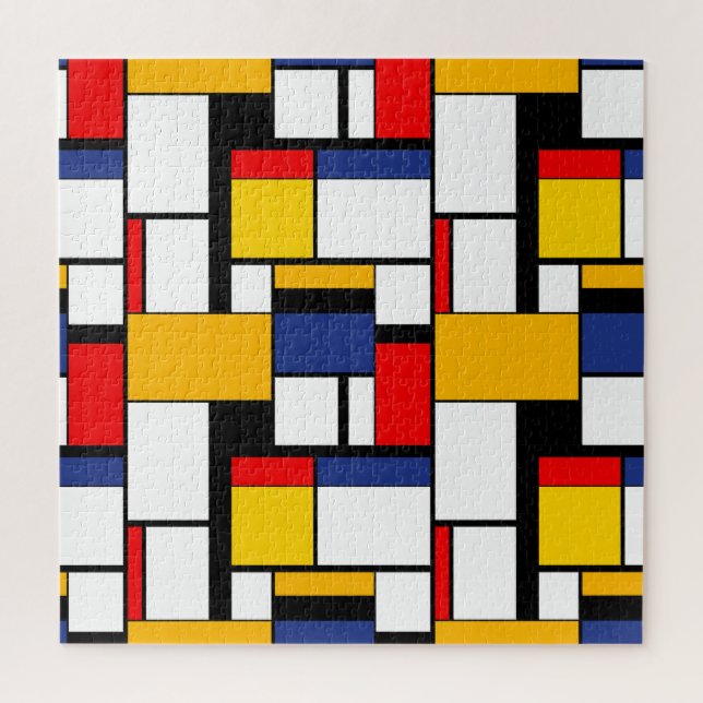 Mondrian Geometric Minimalist Comopsition Modern Jigsaw Puzzle (Vertical)