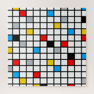 Mondrian Geometric Minimalist Comopsition Modern Jigsaw Puzzle