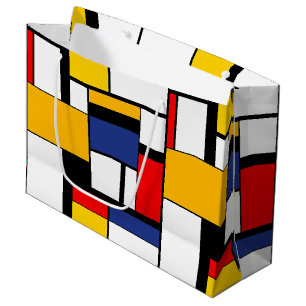 Mondrian Geometric Minimalist Comopsition Modern Large Gift Bag