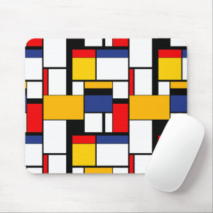 Mondrian Geometric Minimalist Comopsition Modern Mouse Pad