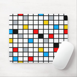 Mondrian Geometric Minimalist Comopsition Modern Mouse Pad