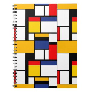 Mondrian Geometric Minimalist Comopsition Modern Notebook