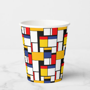 Mondrian Geometric Minimalist Comopsition Modern Paper Cups