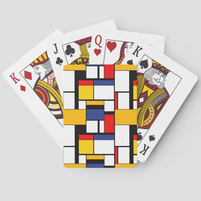 Mondrian Geometric Minimalist Comopsition Modern Playing Cards (Back)