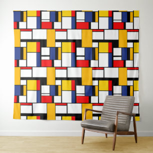 Mondrian Geometric Minimalist Comopsition Modern Tapestry