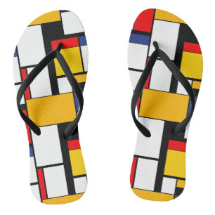 Mondrian Geometric Minimalist Comopsition Modern Thongs