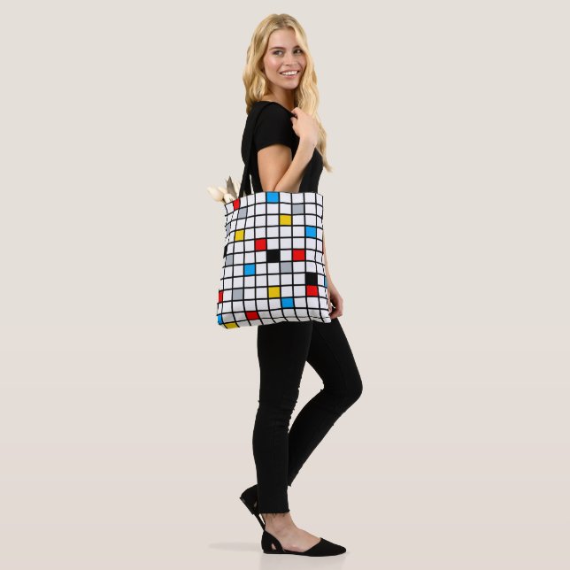 Mondrian Geometric Minimalist Comopsition Modern Tote Bag (On Model)