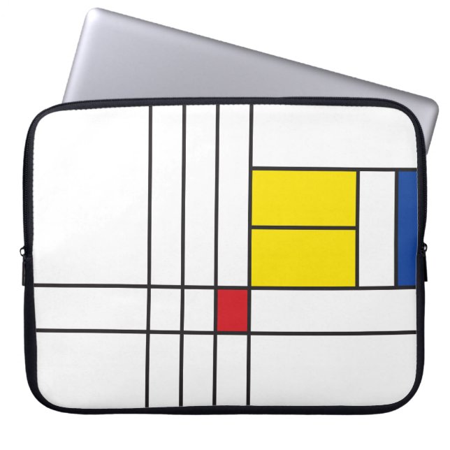 Mondrian II Minimalist De Stijl Modern Art Custom Laptop Sleeve (Front)
