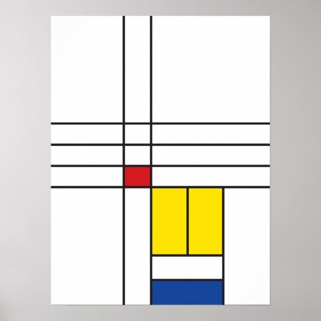 Mondrian II Minimalist De Stijl Modern Art Custom Poster (Front)