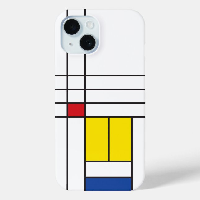 Mondrian II Minimalist De Stijl Modern Art Design Case-Mate iPhone Case (Back)