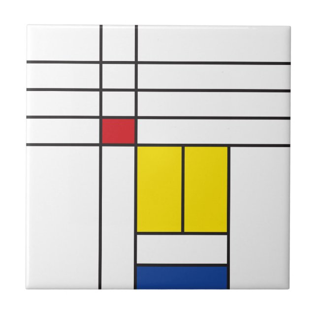 Mondrian II Minimalist De Stijl Modern Art Design Ceramic Tile (Front)