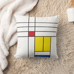 Mondrian II Minimalist De Stijl Modern Art Design Cushion