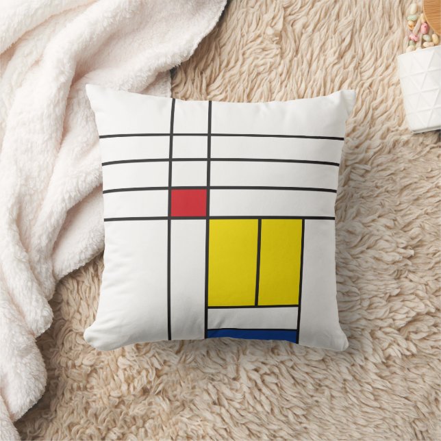 Mondrian II Minimalist De Stijl Modern Art Design Cushion (Blanket)