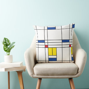 Mondrian II Minimalist De Stijl Modern Art Design Cushion